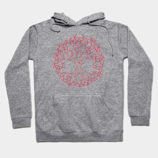 CELTIC SYMBOLS - TRIQUERA: CRIMSON TREE OF LIFE Hoodie